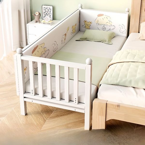 "Sleek Iron Contemporary Standard Children Bed with Guardrail for Gender Neutral"