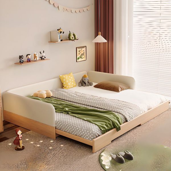 "Simple Gender Neutral Weathered Wood Wood Panel Standard Kids Bed"