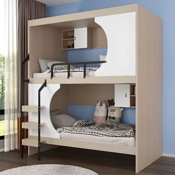 "2 Cabinets 2 Drawers Space & Astronaut Bunk Children's Bed with Repository, Footboard, Book Rack, Stairs"